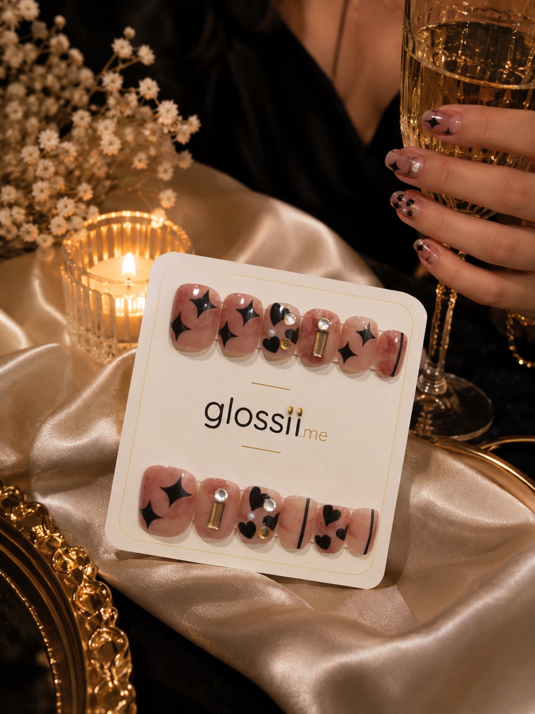 Wild Rose — Glossii press-on nails
